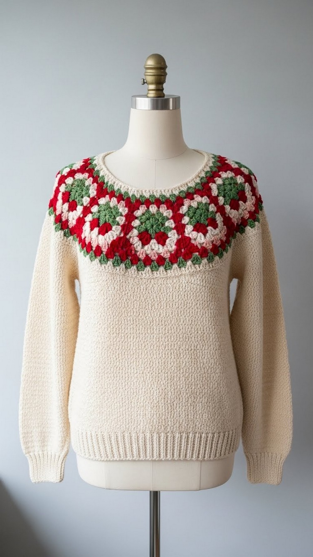 Cherry Garden Granny Yoke Sweater