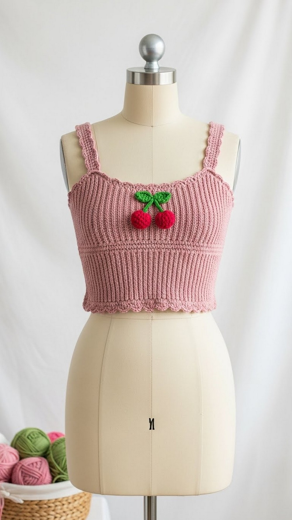 11 Cherry Motif Crochet Crop Top Ideas - Yarn Nest Studio