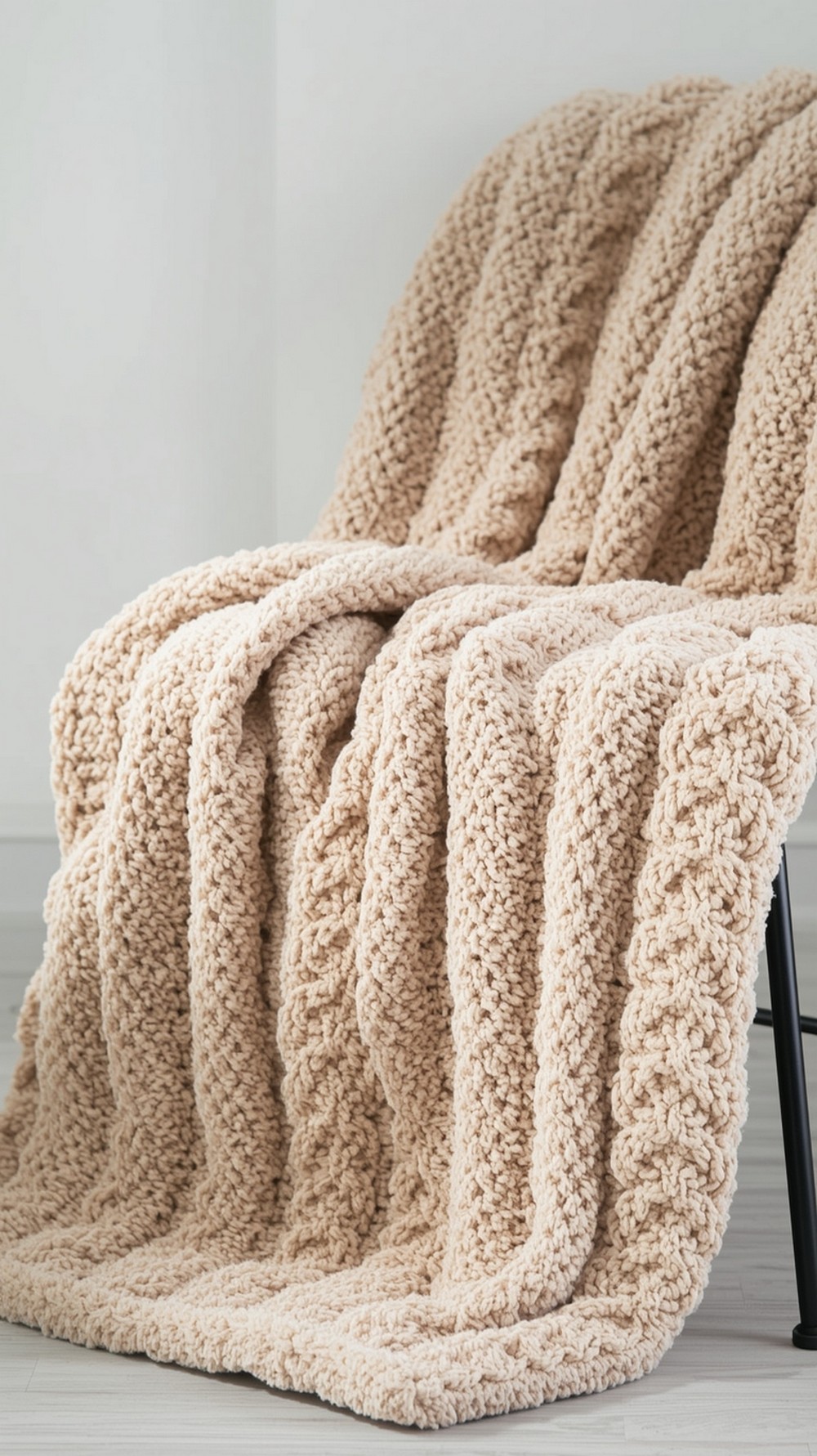 Chunky “Knit-Look” Big-Ridge Throw