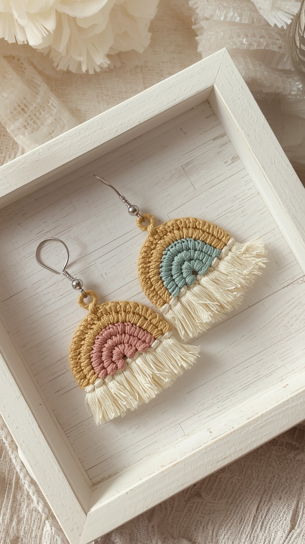 Crafty Rainbow Rope Earrings