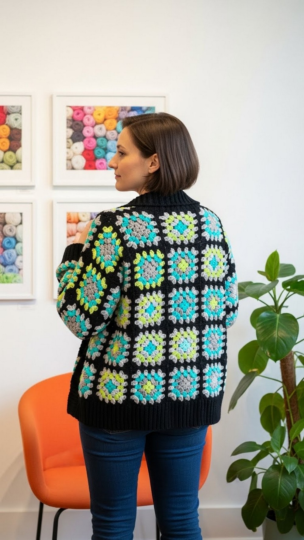 Granny Trio Bold Color Cardigan