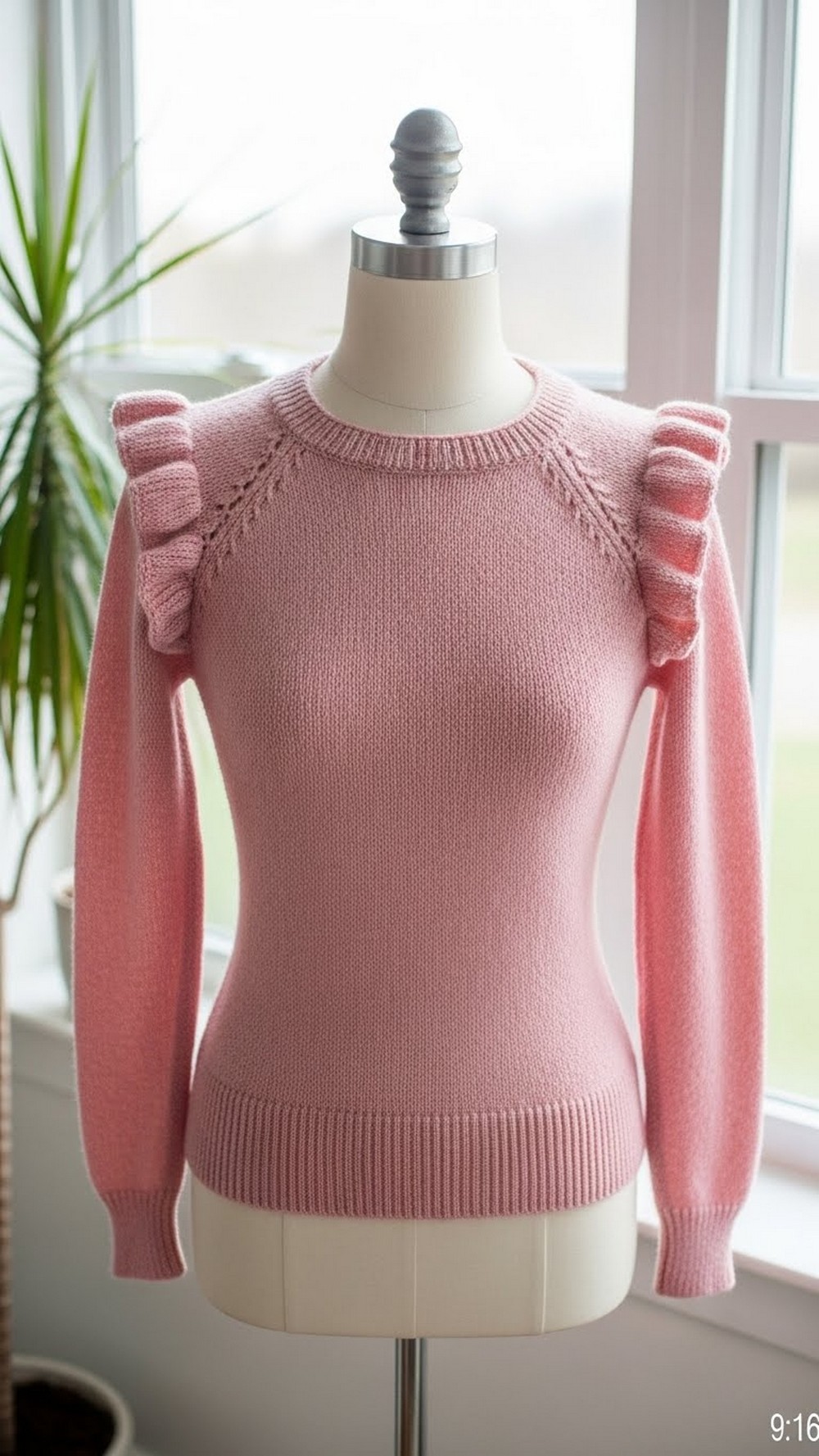 Ruffled Sakura Sweater