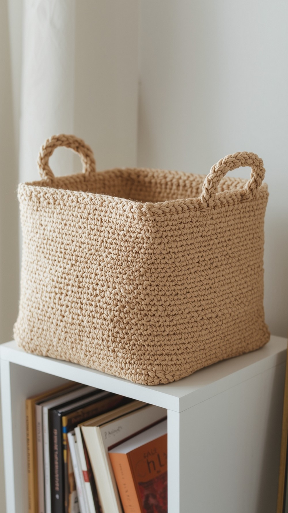 Rustic Tweed Rectangle Basket