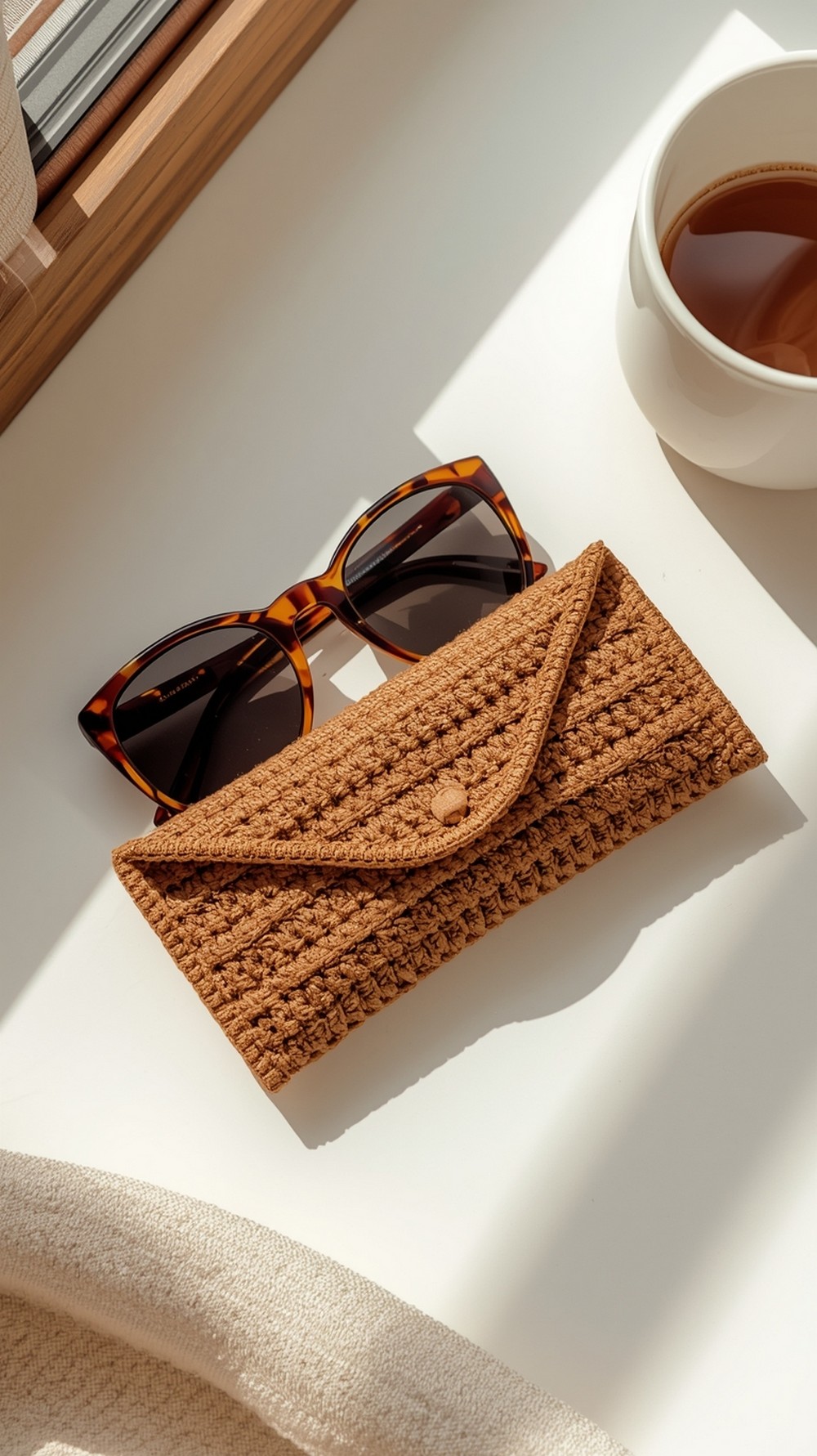 Suzette-Stitch Sunglasses Case