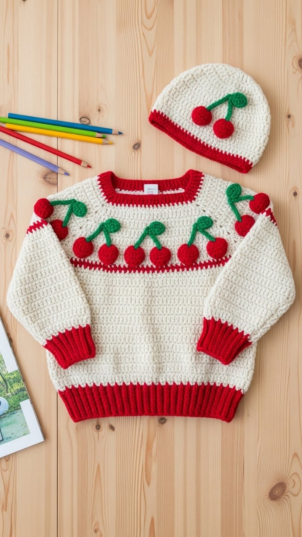 Vintage Cherries Kid’s Sweater