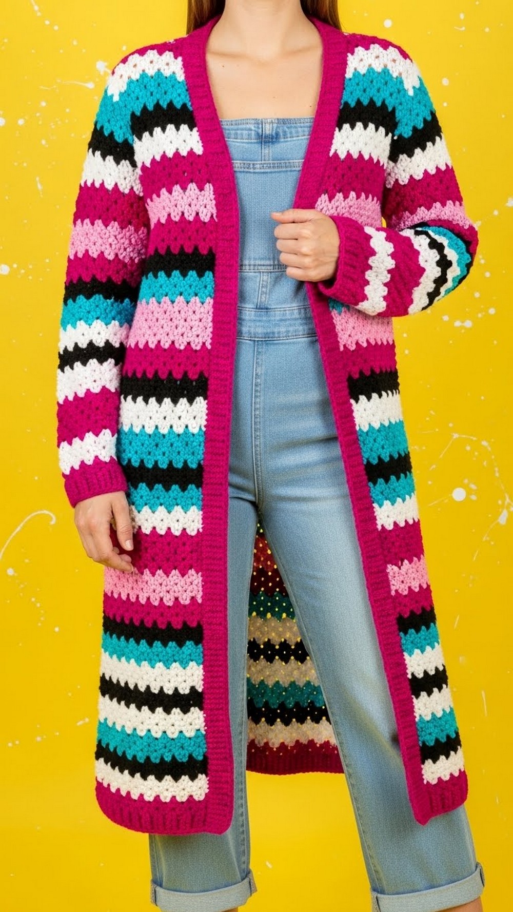Vivid Stripes All-In-One Cardigan