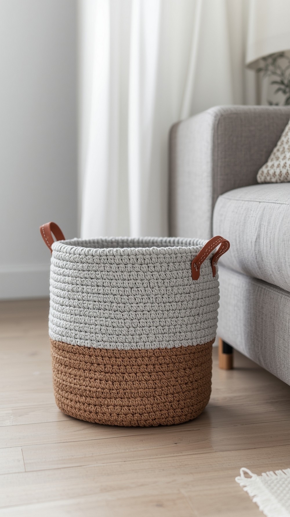 Waistcoat Stitch Carry Basket