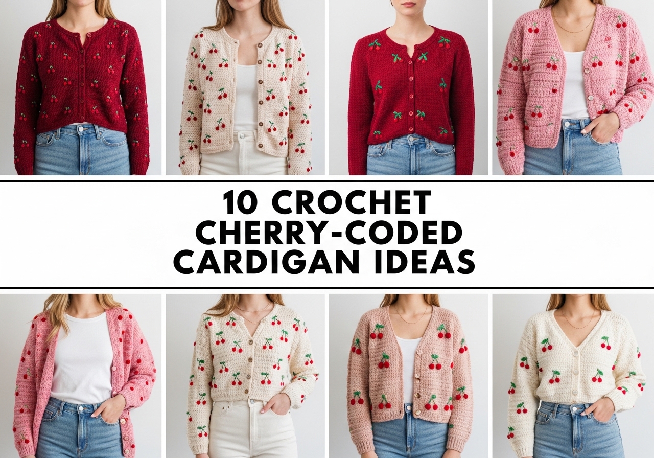 10 Crochet Cherry-Coded Cardigan Ideas