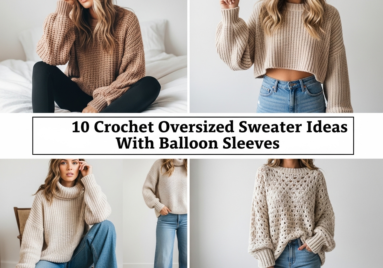 10 Crochet Oversized Sweater Ideas With Balloon Sleeves