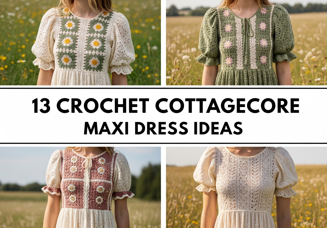13 Crochet Cottagecore Maxi Dress Ideas