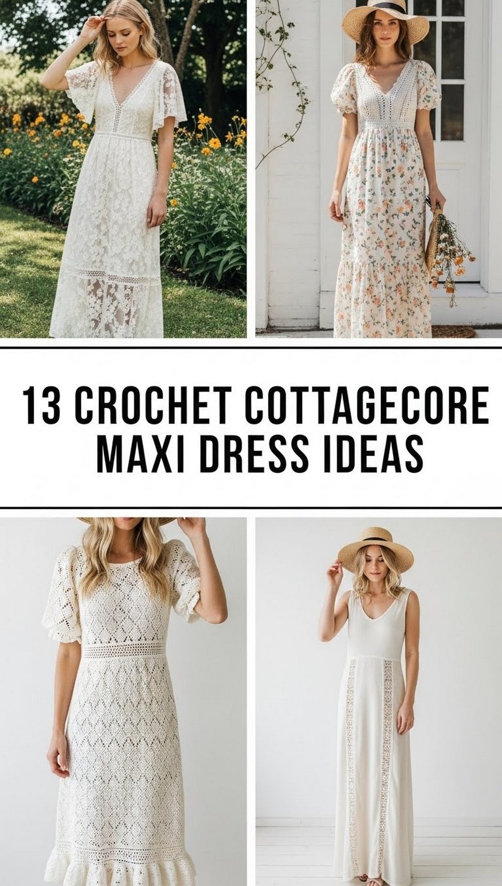 13 Crochet Cottagecore Maxi Dress Ideas