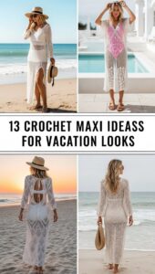 13 Crochet Maxi Dress Ideas For Vacation Looks