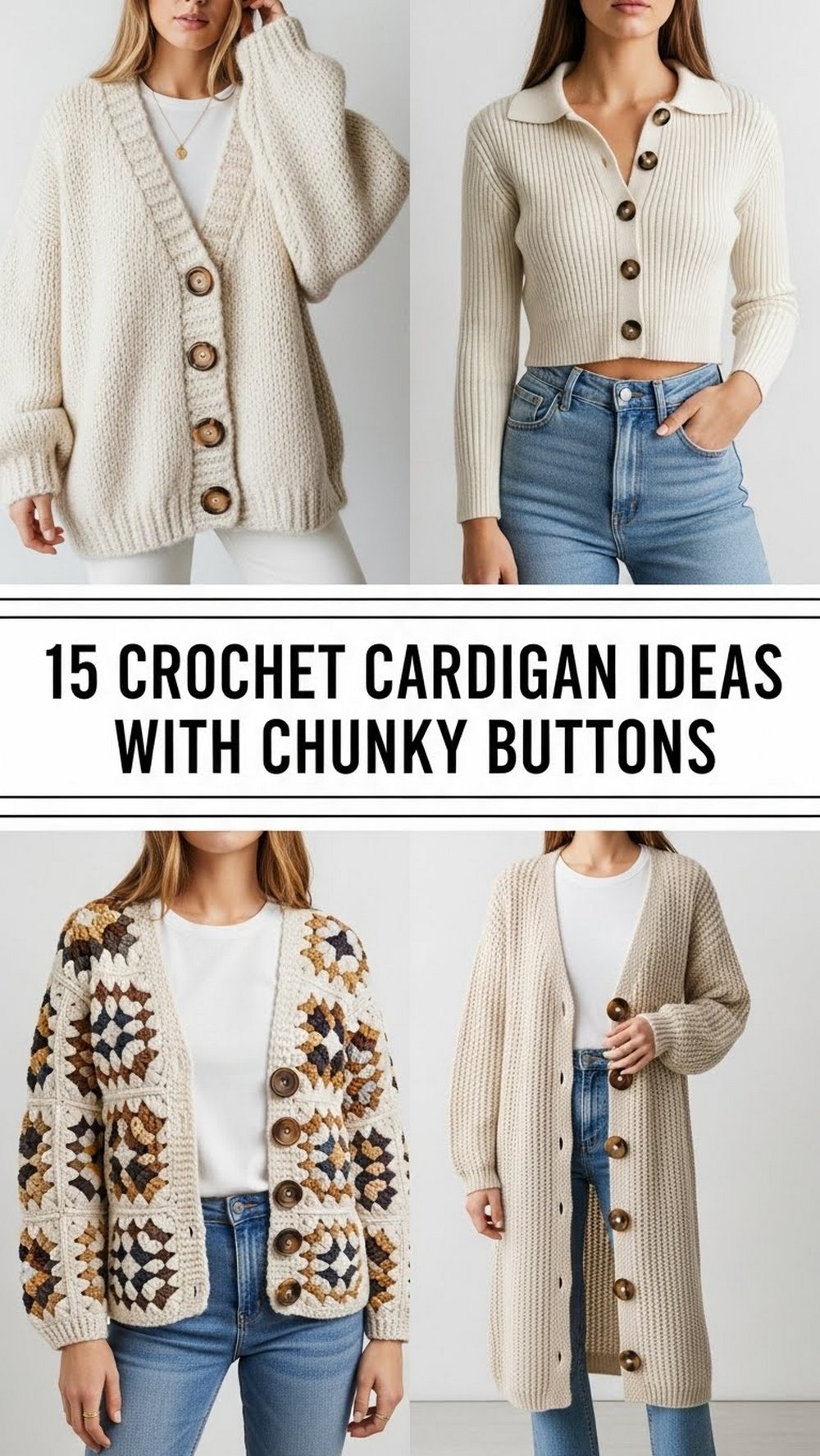 15 Crochet Cardigan Ideas With Chunky Buttons