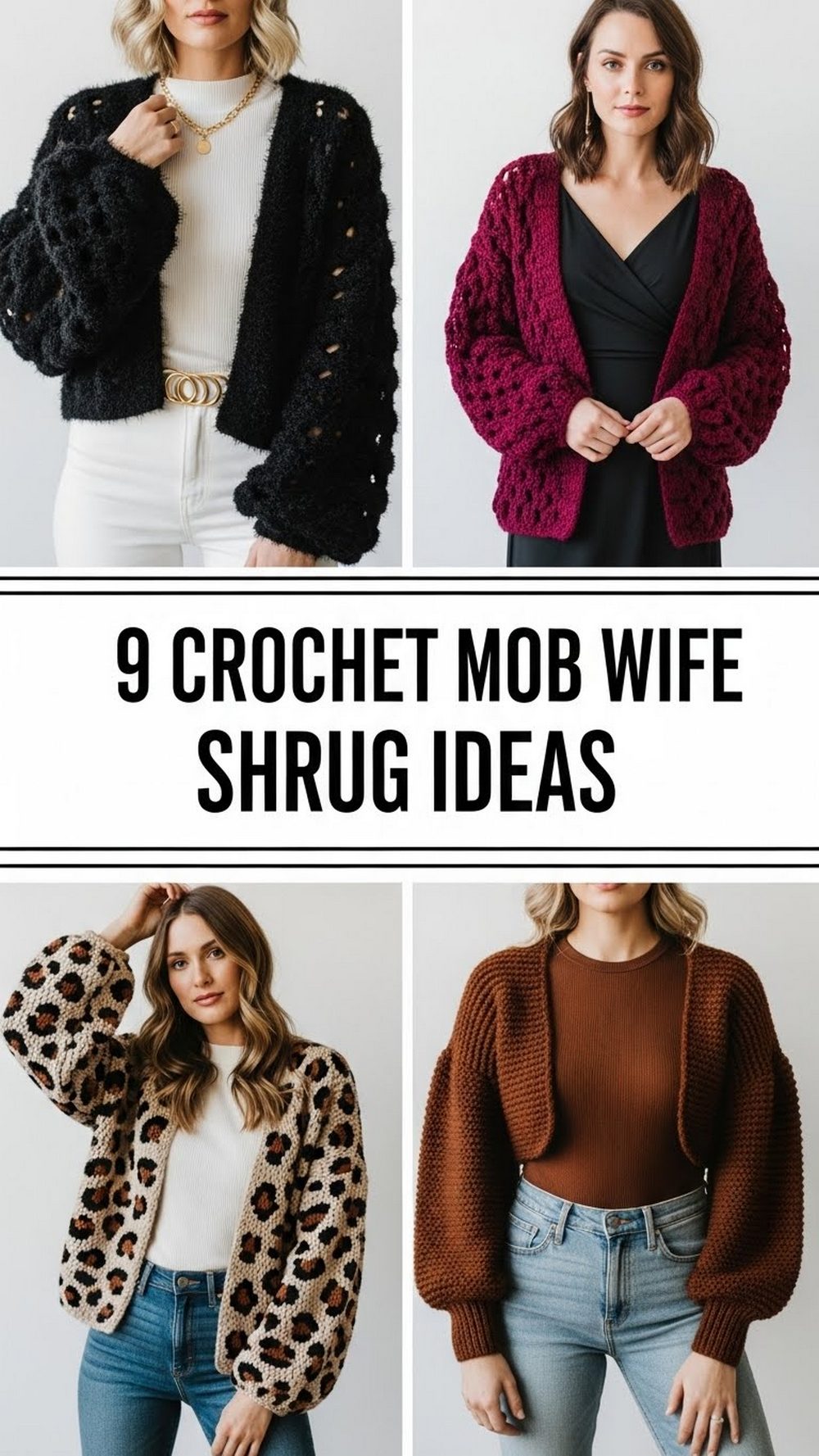 9 Crochet Mob Wife Shrug Ideas
