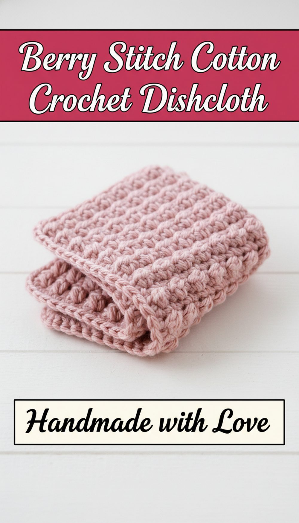 Berry Stitch Cotton Crochet Dishcloth