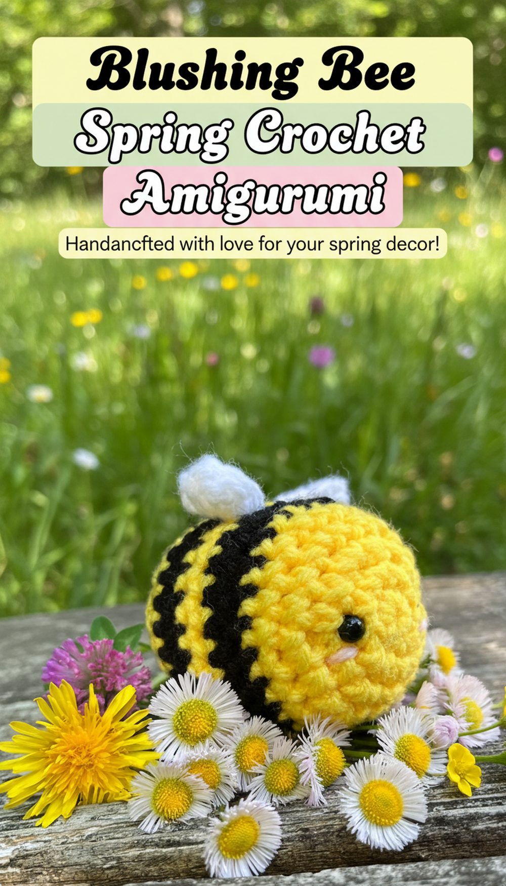 Blushing Bee Spring Crochet Amigurumi