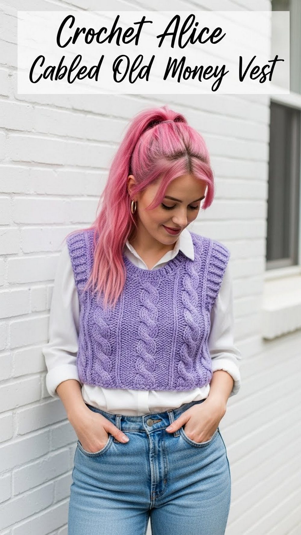 Crochet Alice Cabled Old Money Vest