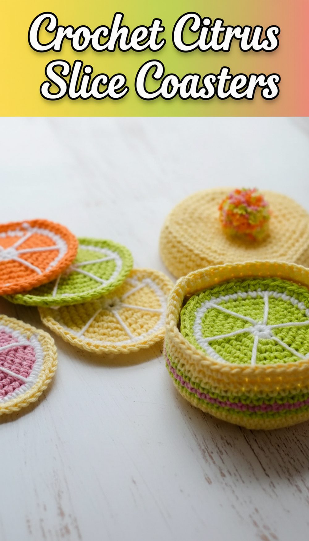 Crochet Citrus Slice Coasters