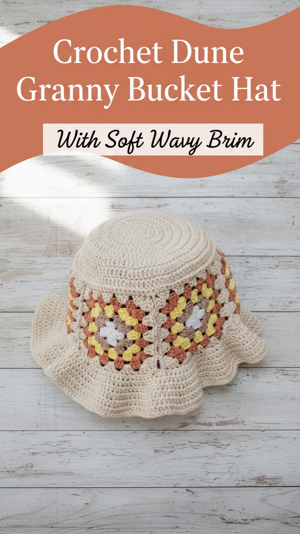 Crochet Dune Granny Bucket Hat With Soft Wavy Brim