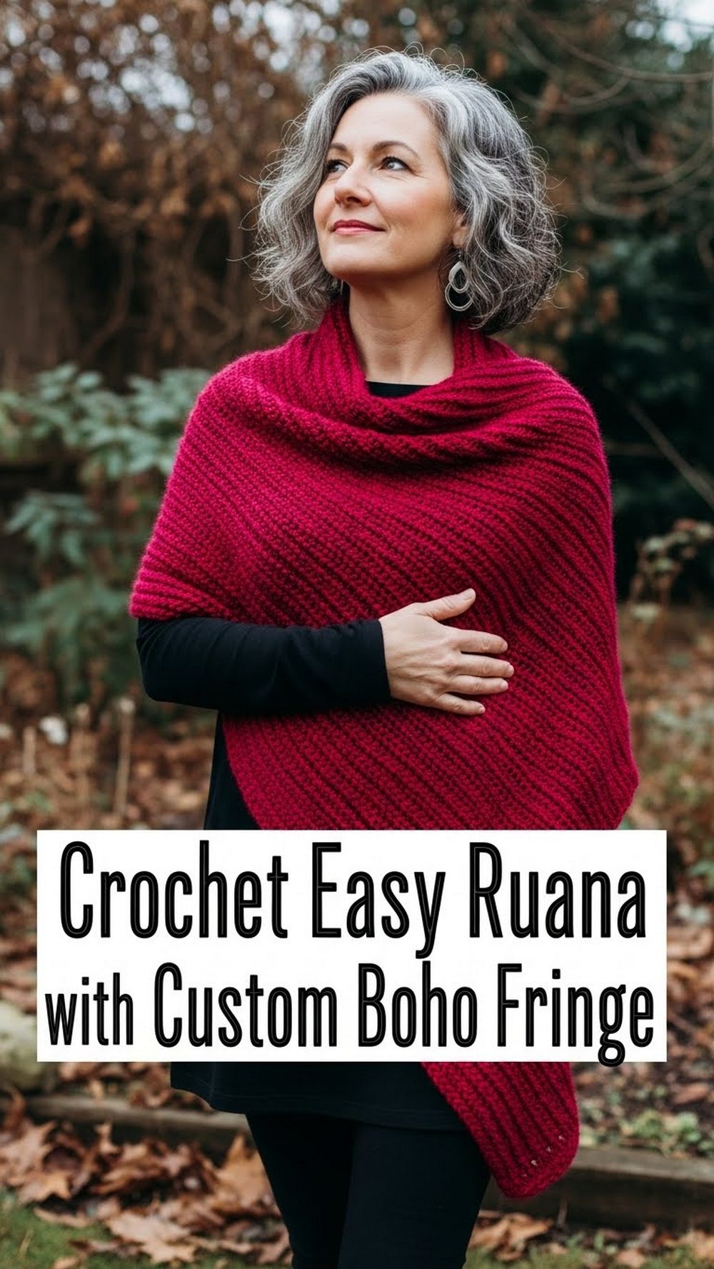Crochet Easy Ruana with Custom Boho Fringe