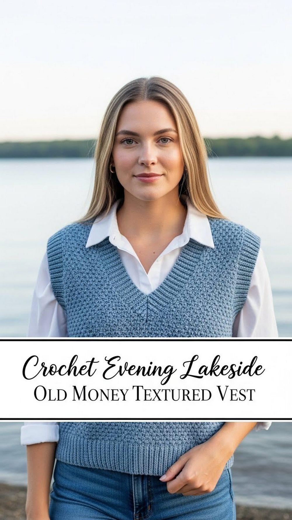 Crochet Evening Lakeside Old Money Textured Vest