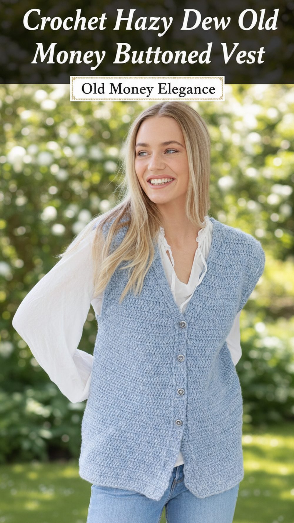 Crochet Hazy Dew Old Money Buttoned Vest