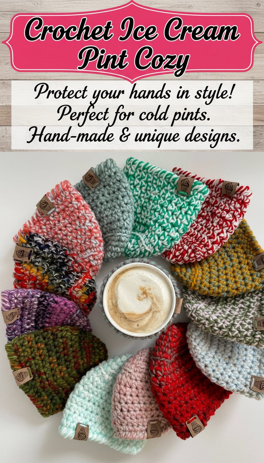 Crochet Ice Cream Pint Cozy