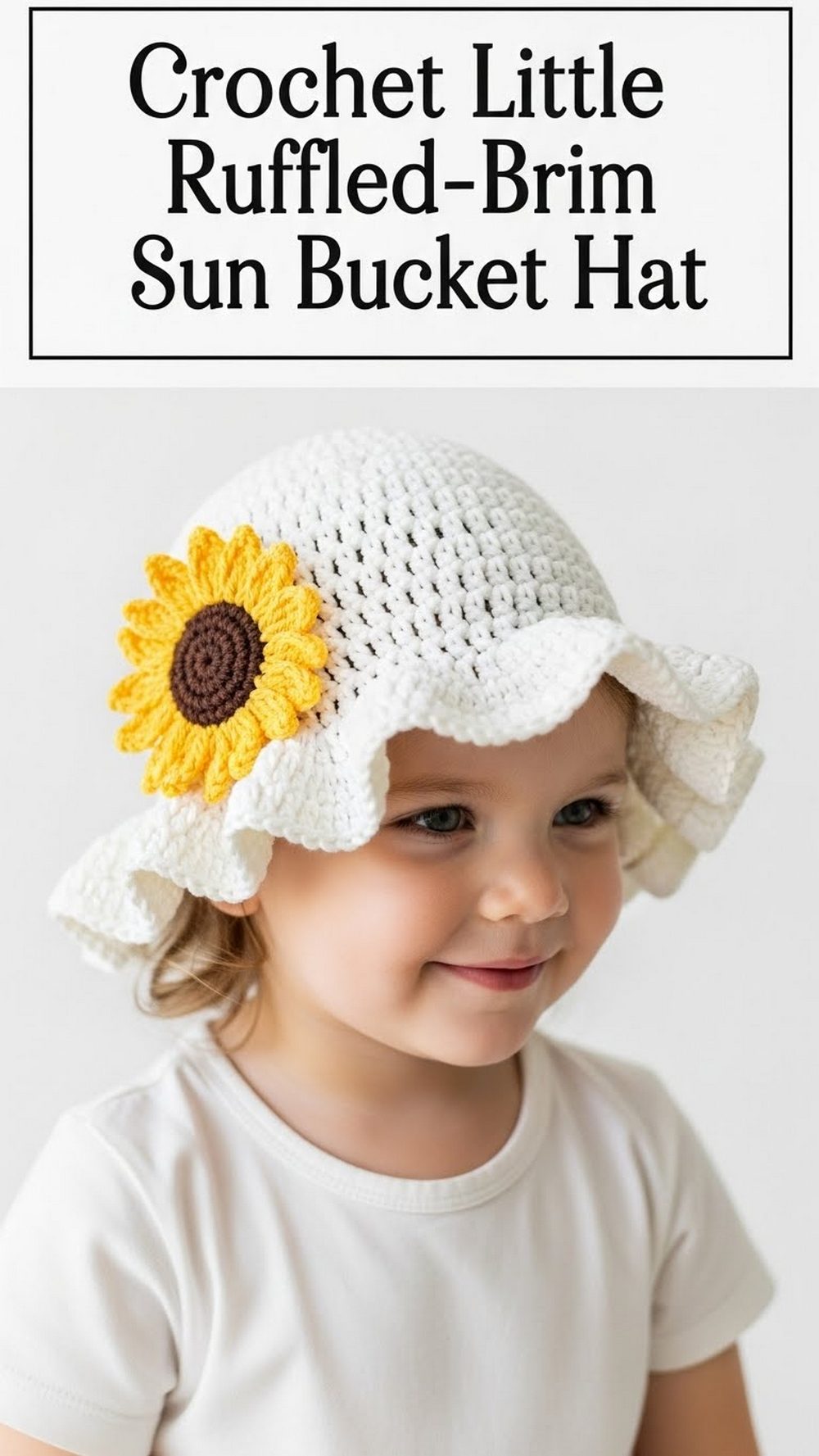 Crochet Little Ruffled-Brim Sun Bucket Hat