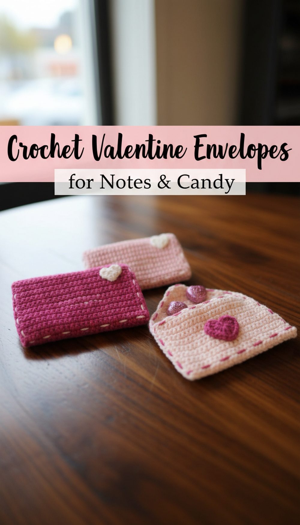 Crochet Valentine Envelopes for Notes & Candy