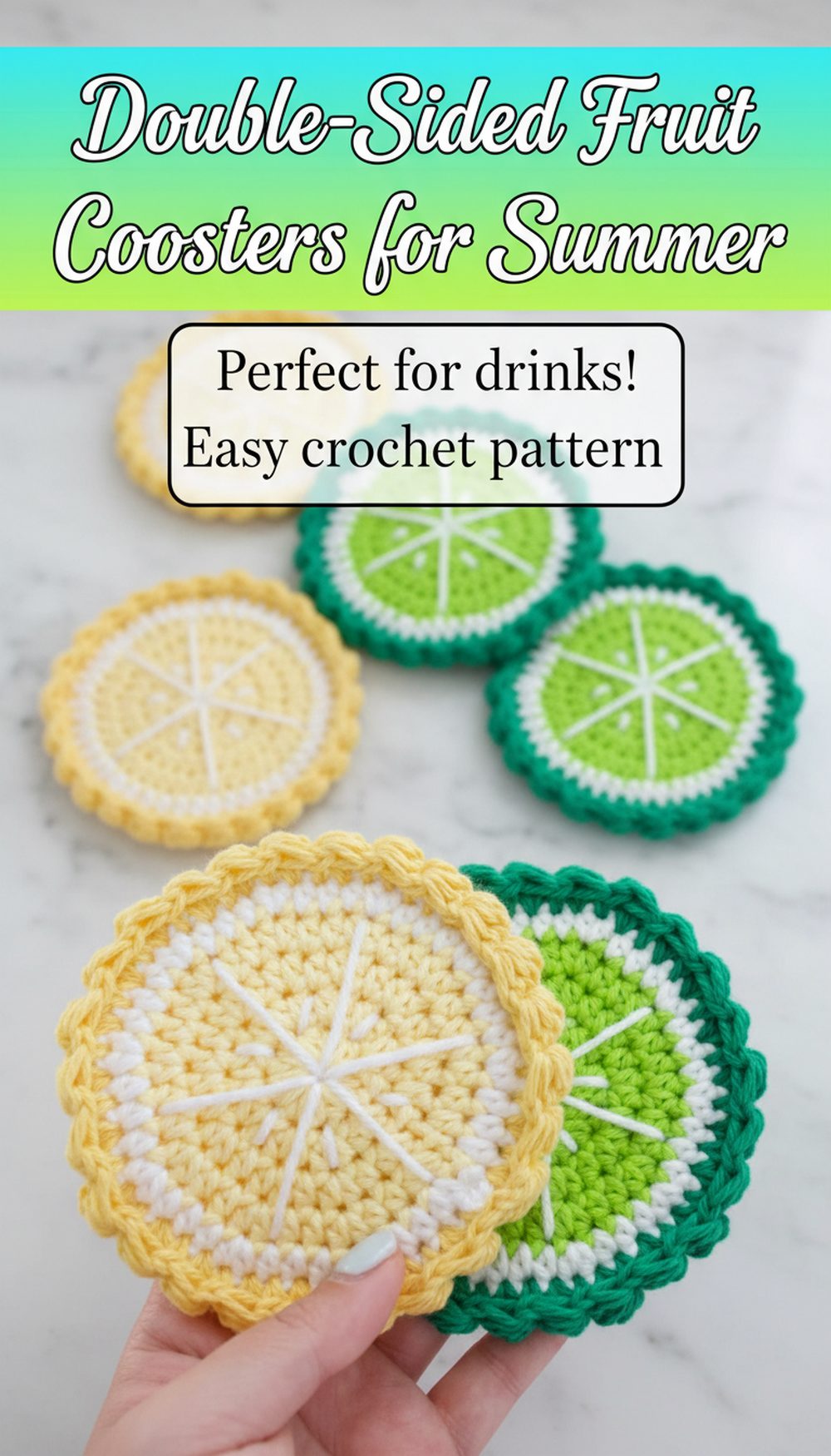 Double-Sided Fruit Coasters for Summer