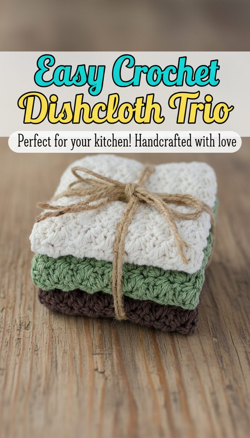 Easy Crochet Dishcloth Trio