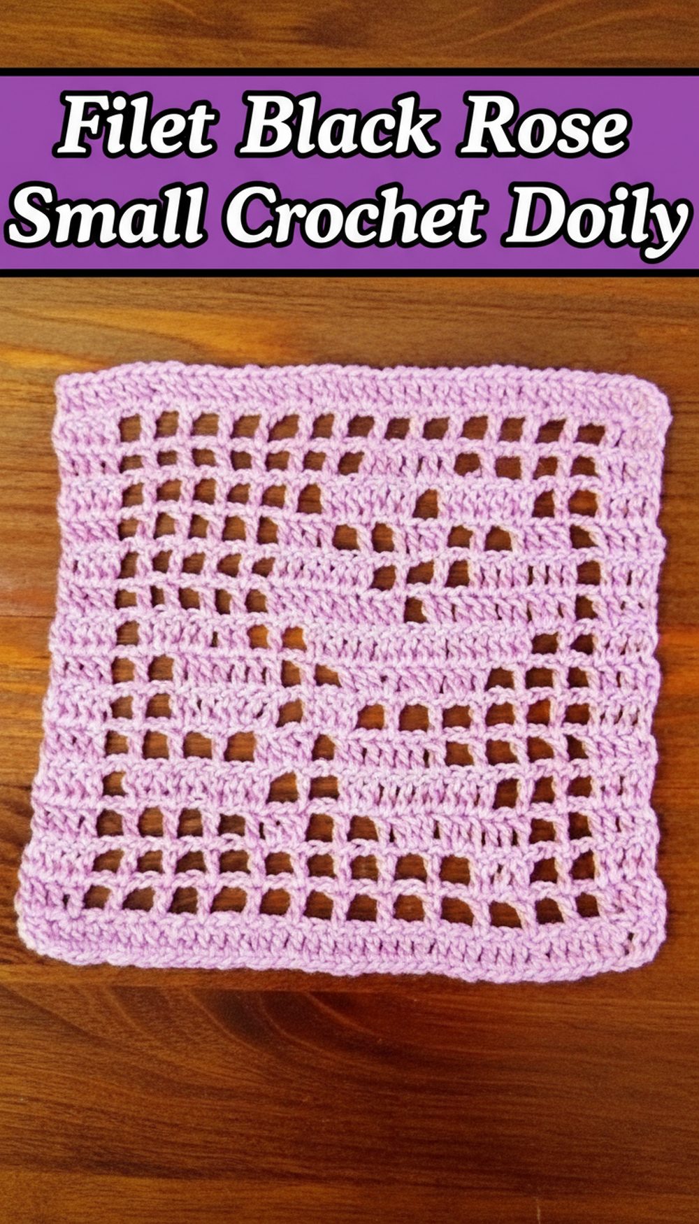 Filet Rose Square Crochet Chart