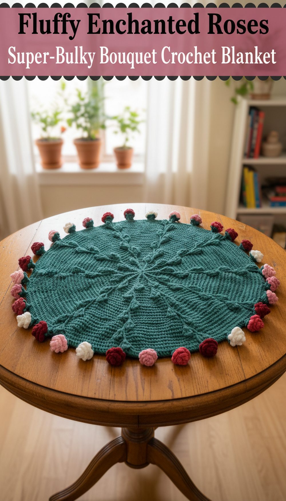 Fluffy Enchanted Roses Super-Bulky Bouquet Crochet Blanket