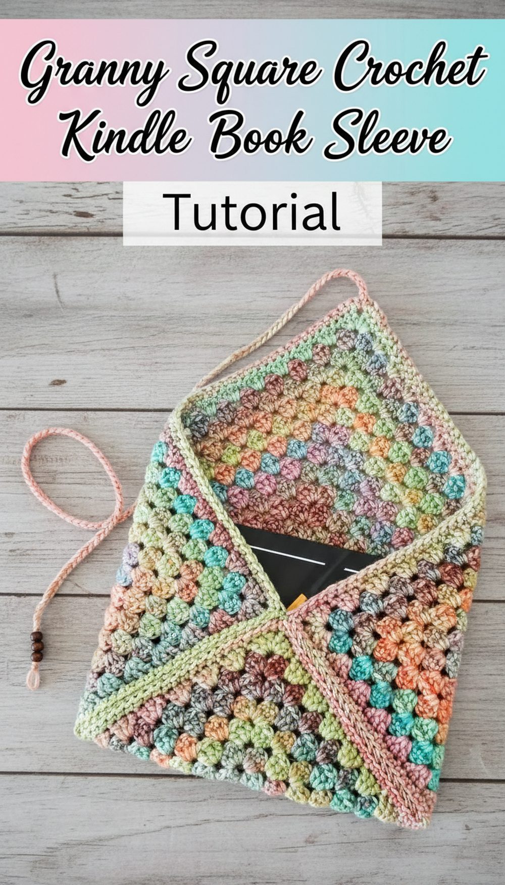 Granny Square Crochet Kindle Book Sleeve