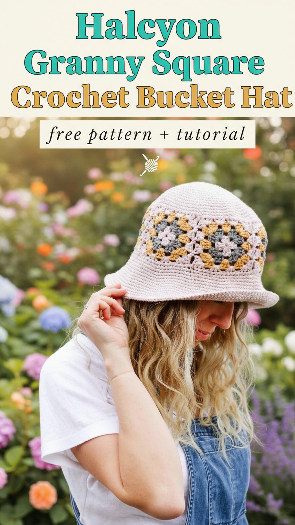 Halcyon Granny Square Crochet Bucket Hat