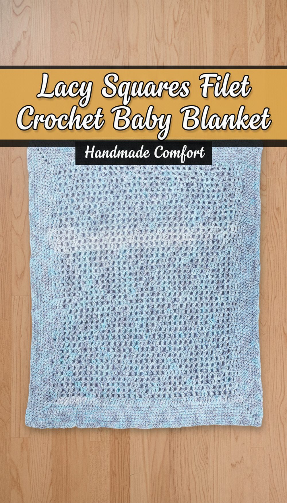Lacy Squares Filet Crochet Baby Blanket