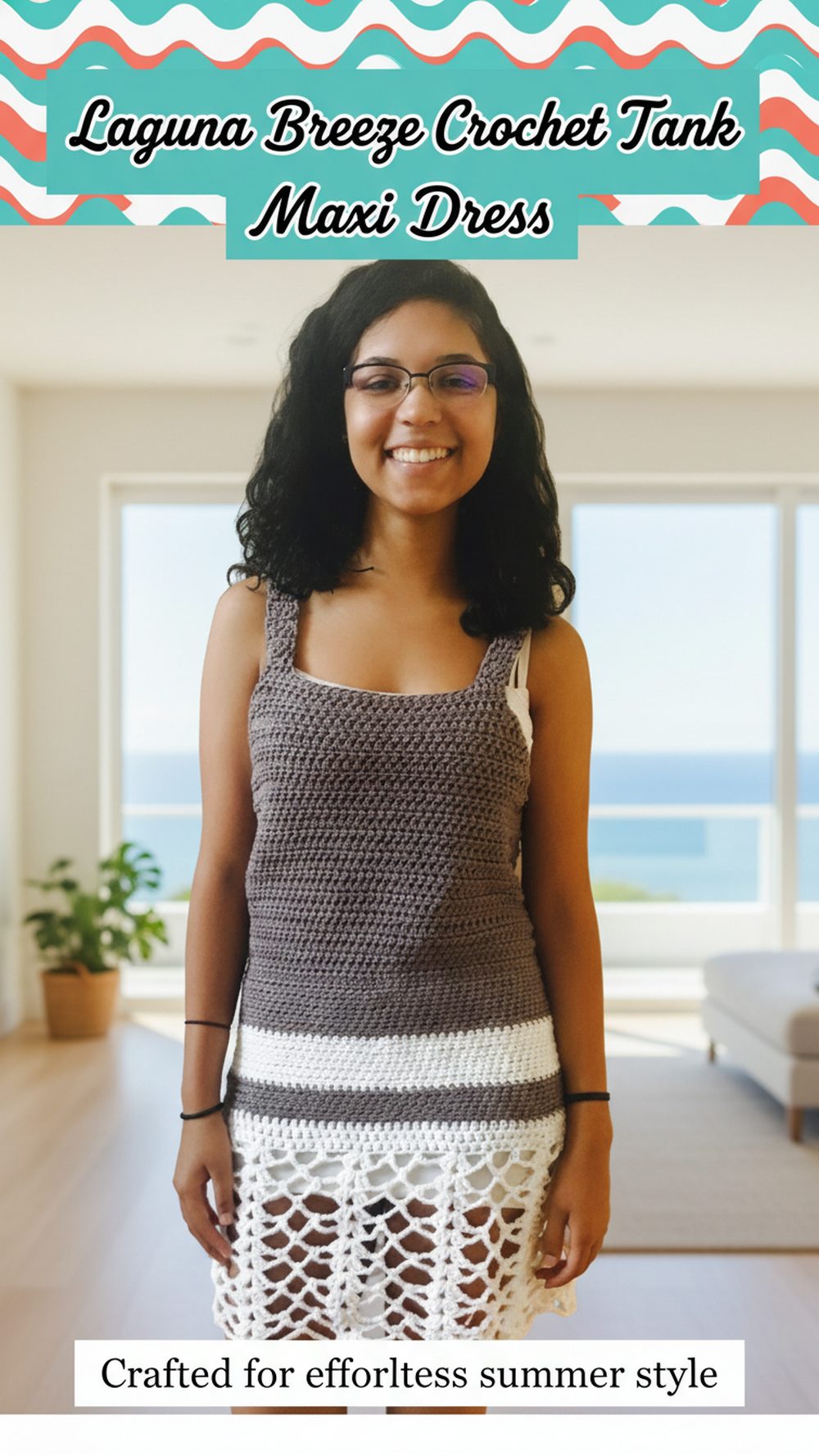 Laguna Breeze Crochet Tank Maxi Dress