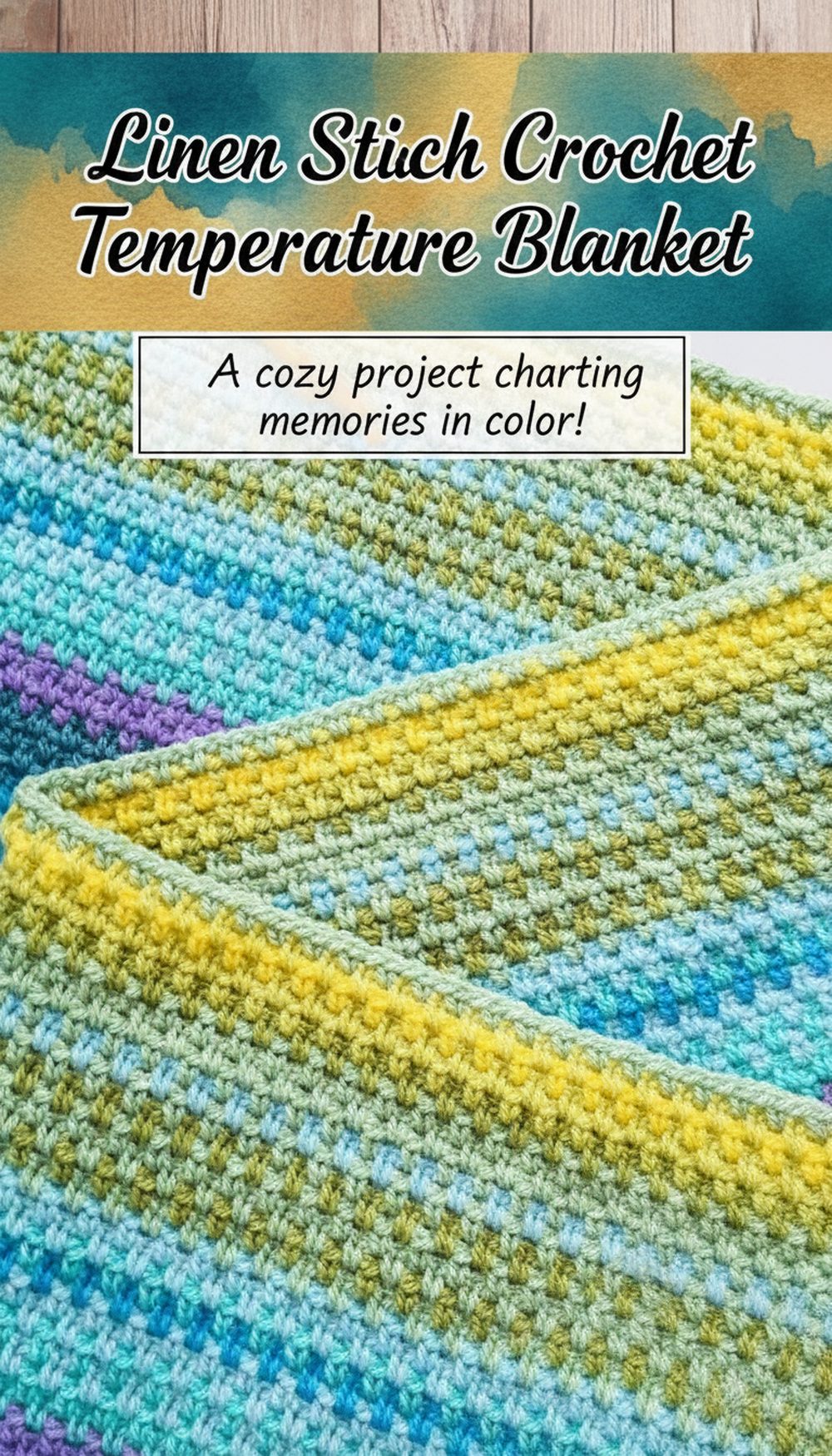 Linen Stitch Crochet Temperature Blanket