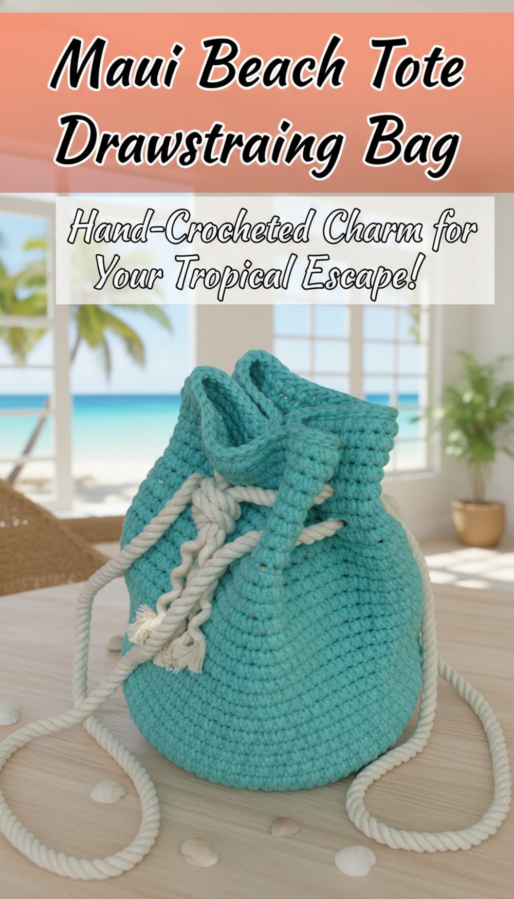 Maui Beach Tote Drawstring Bag