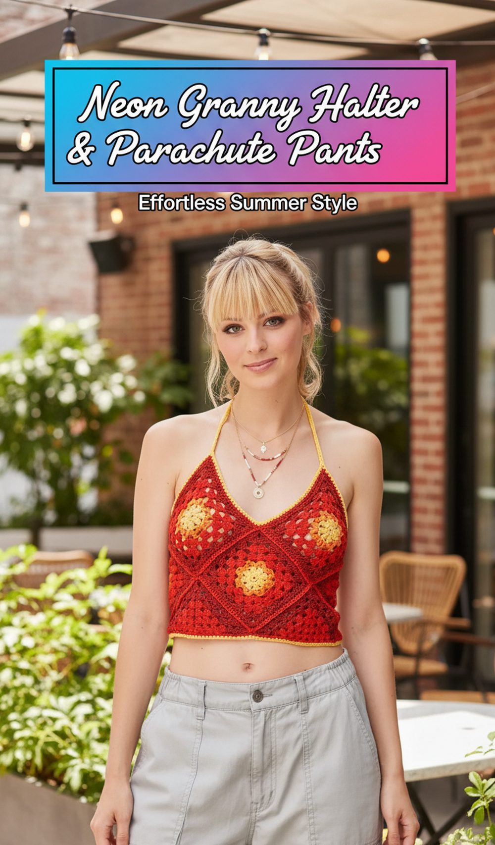 Neon Granny Halter & Parachute Pants