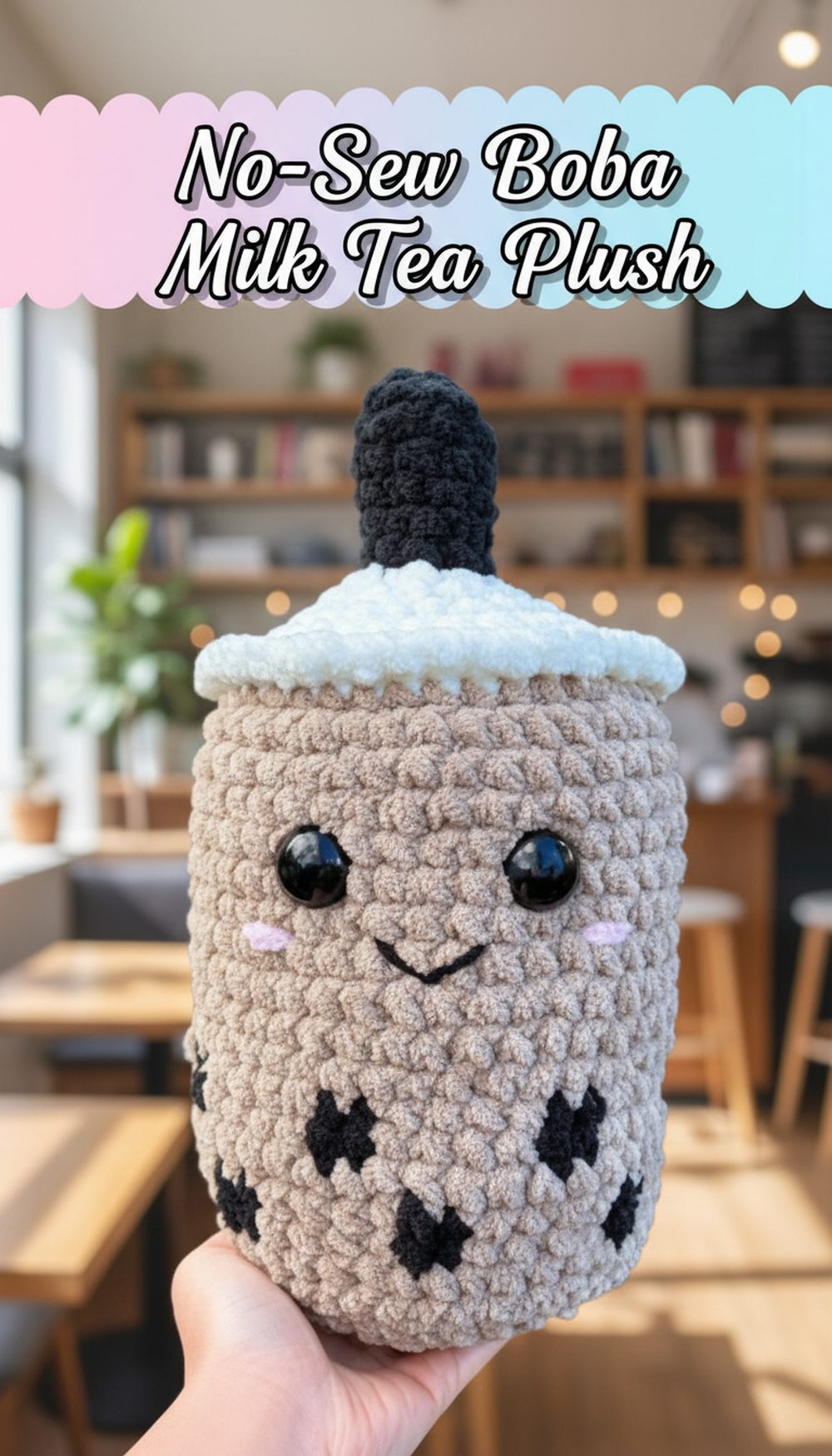 No-Sew Boba Milk Tea Plush