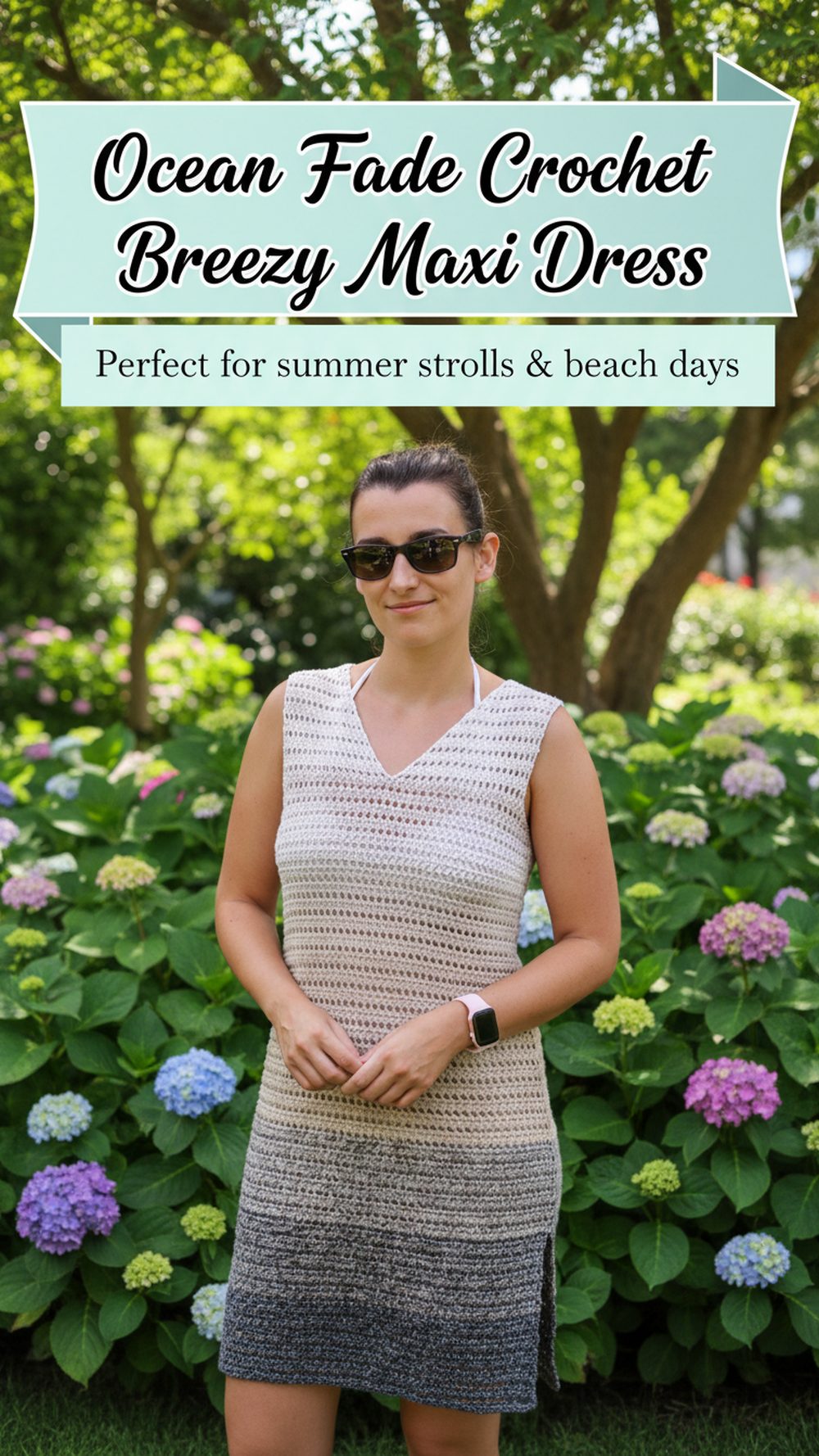Ocean Fade Crochet Breezy Maxi Dress