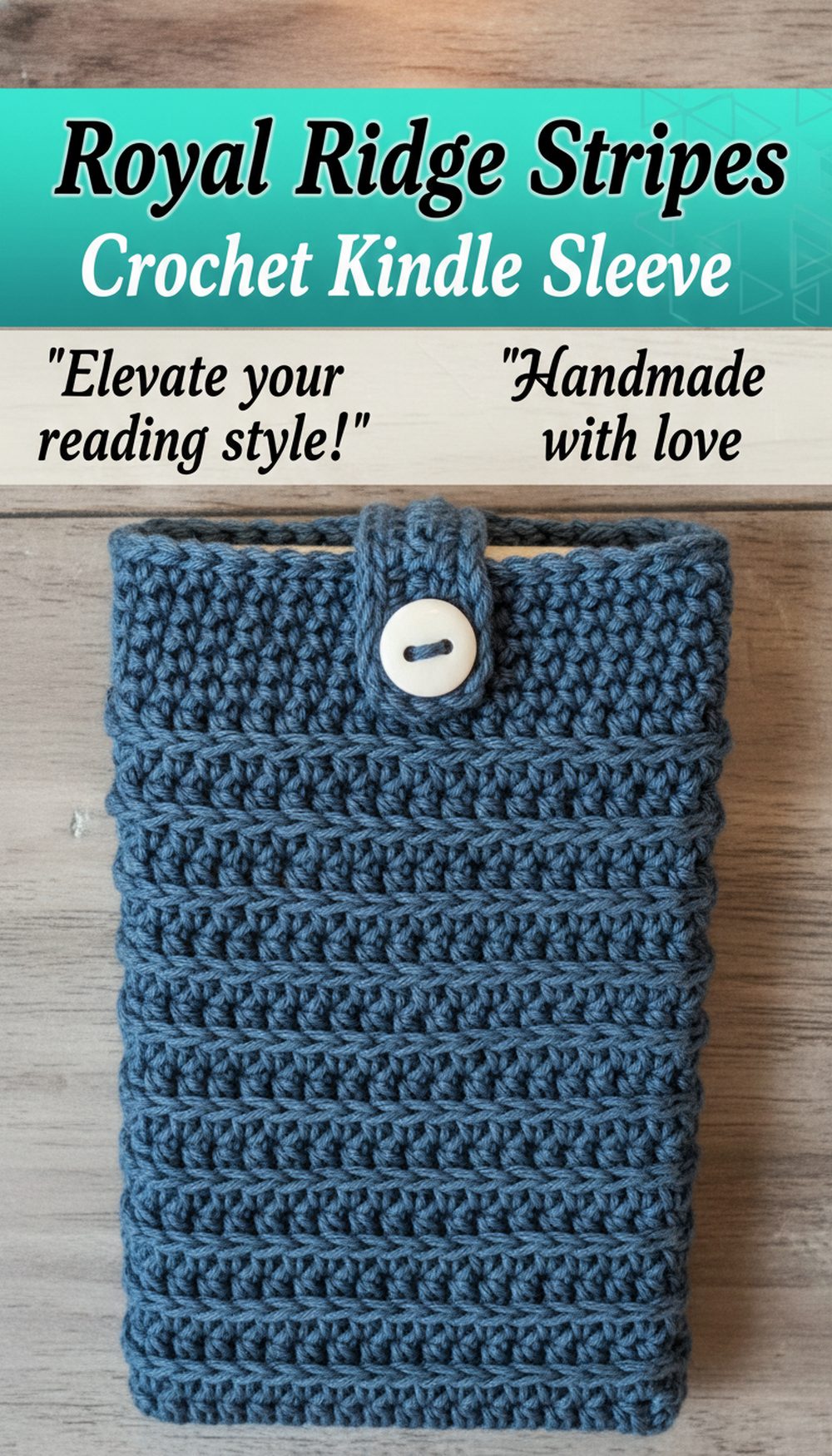 Royal Ridge Stripes Crochet Kindle Sleeve