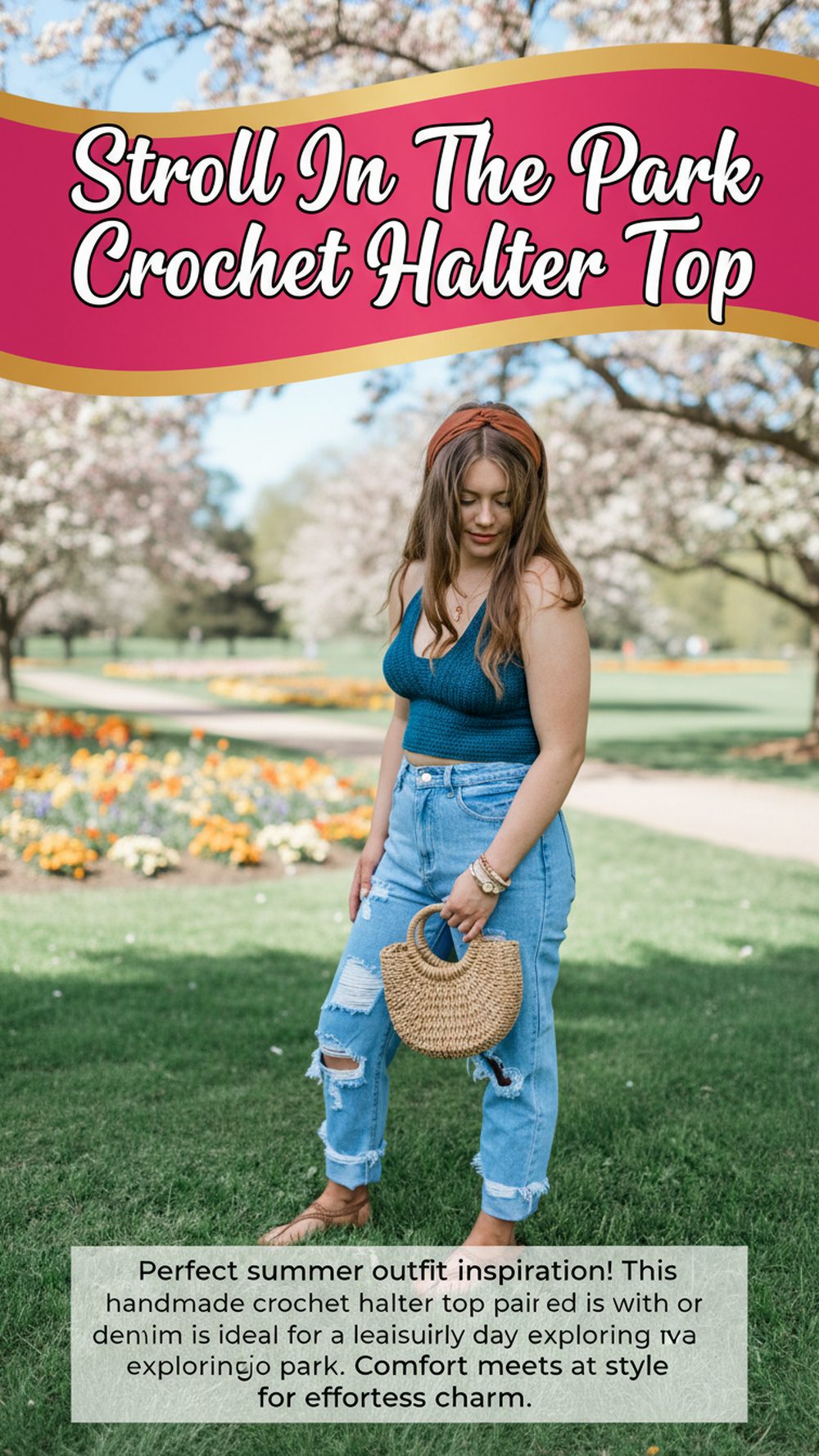 Stroll In The Park Crochet Halter Top