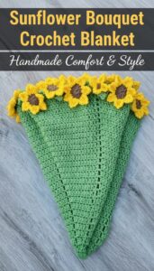 Sunflower Bouquet Crochet Blanket