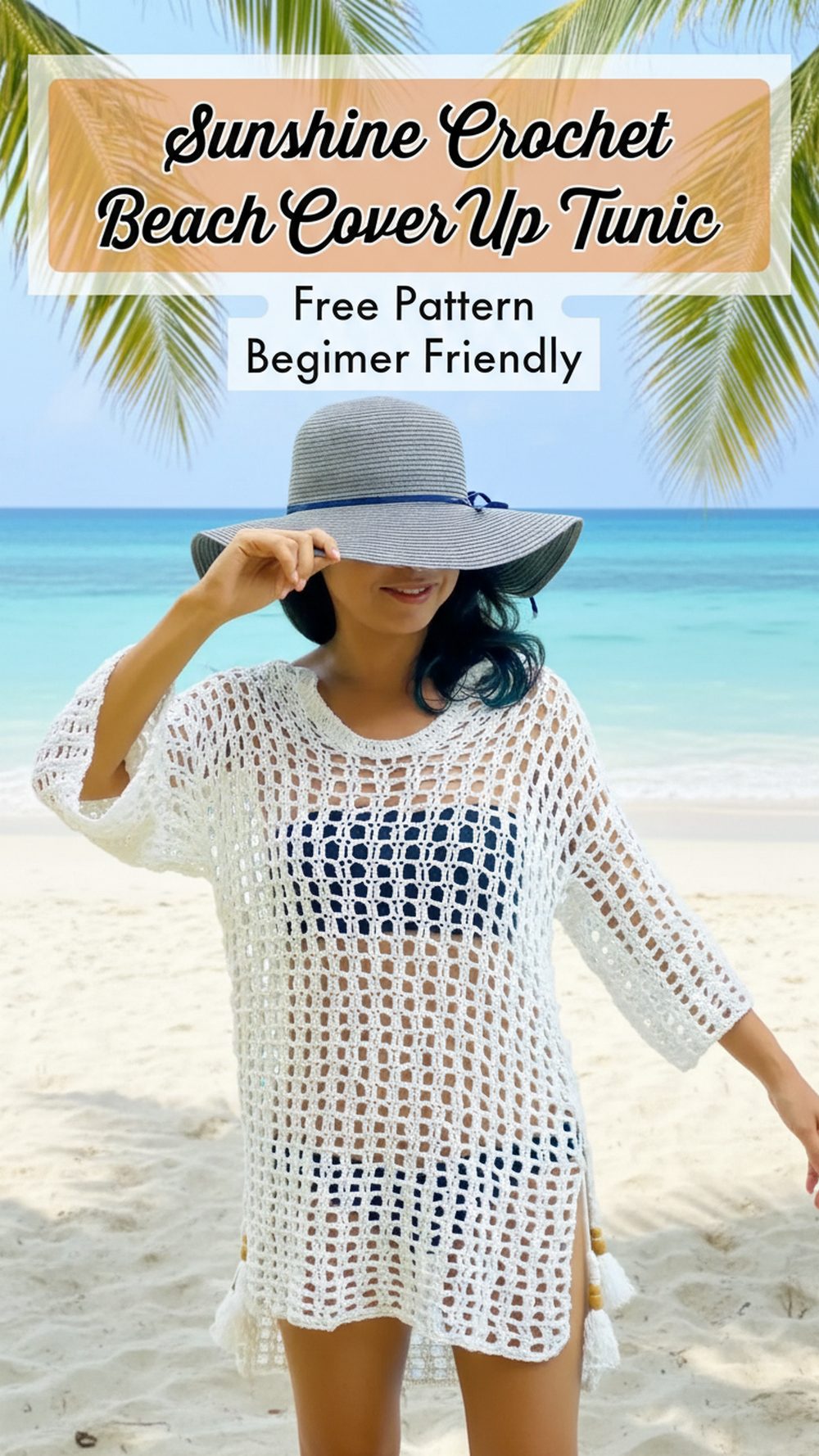 Sunshine Crochet Beach Cover Up Tunic