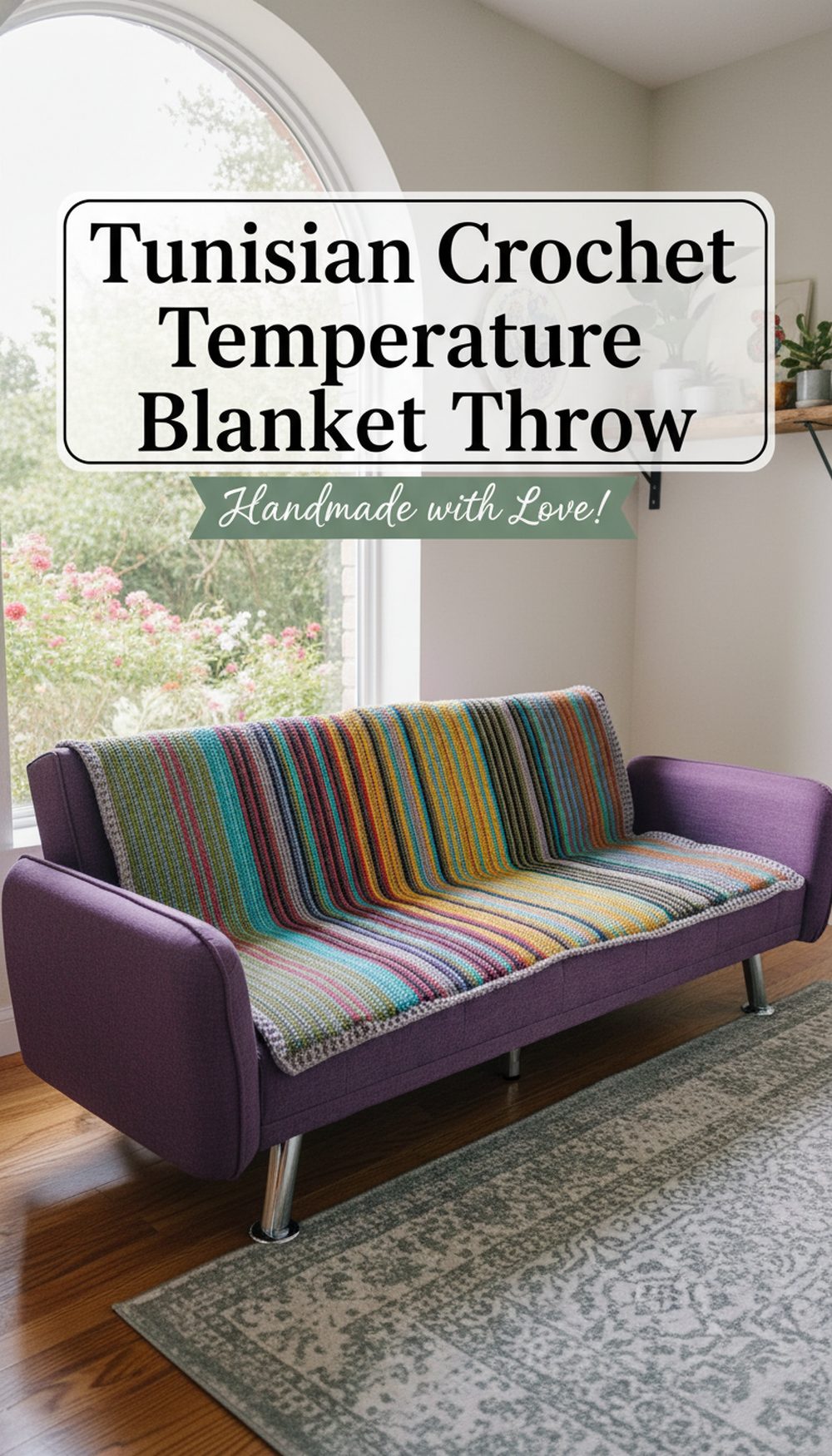Tunisian Crochet Temperature Blanket Throw