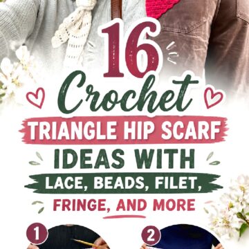 Crochet Triangle Hip Scarf Ideas With Lace Beads Filet Fringe and More