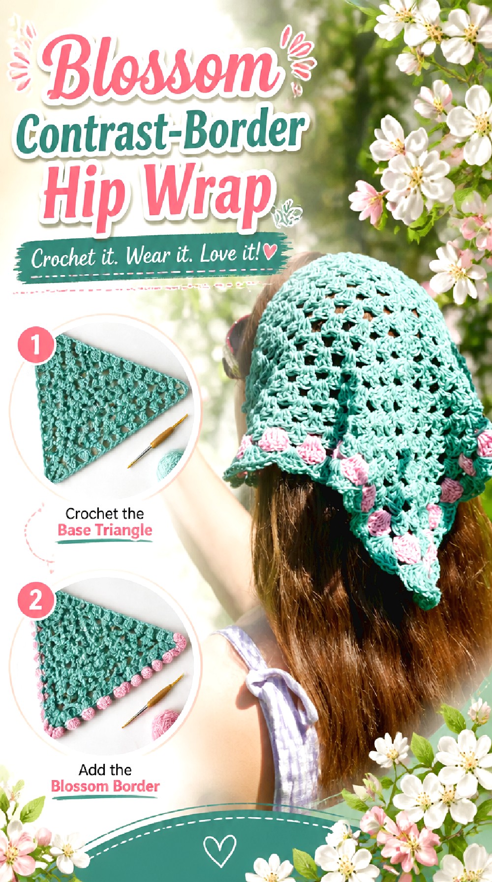 Blossom Contrast Border Hip Wrap