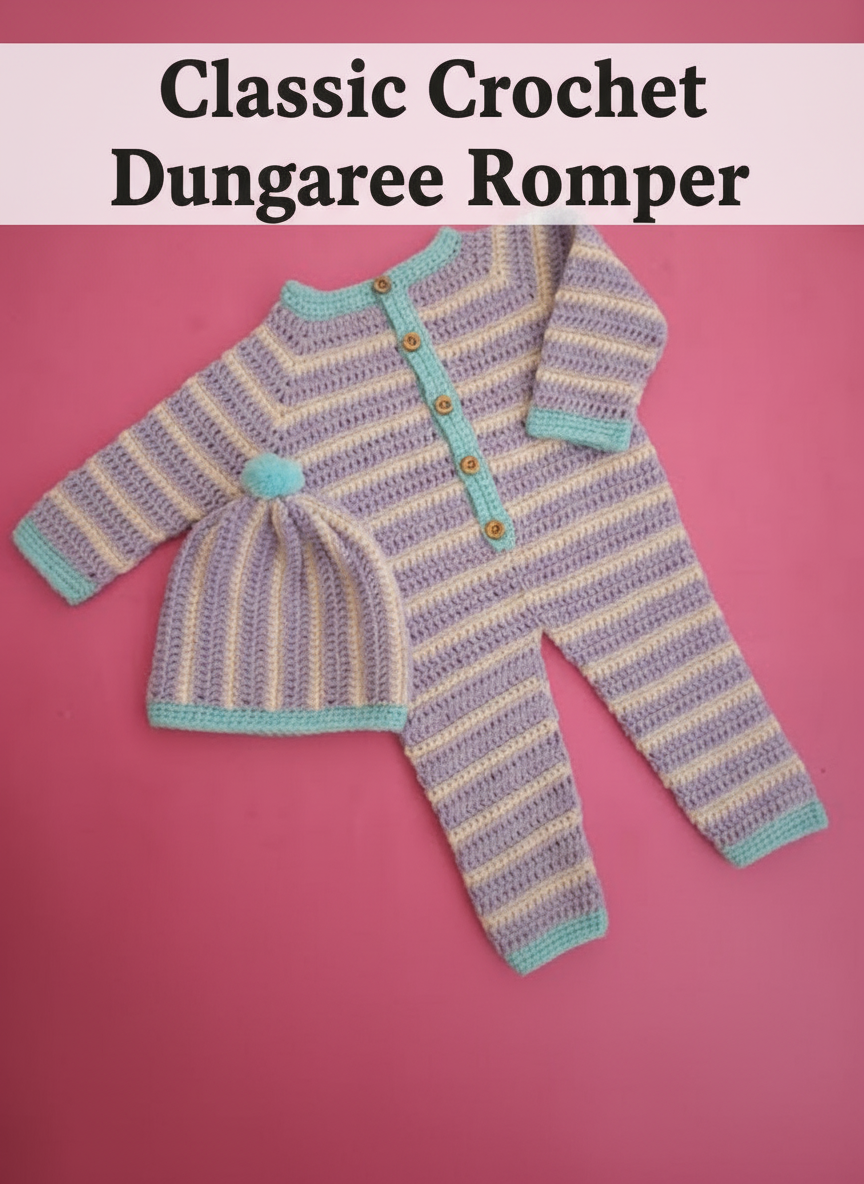 Classic Crochet Dungaree Romper
